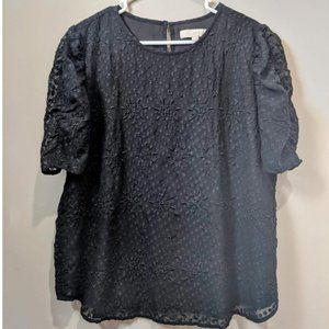 LOFT Black Textured Blouse